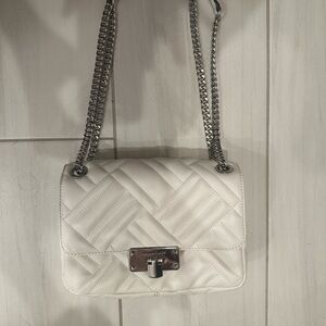 Michael Kors White Quilted Crossbody Bag